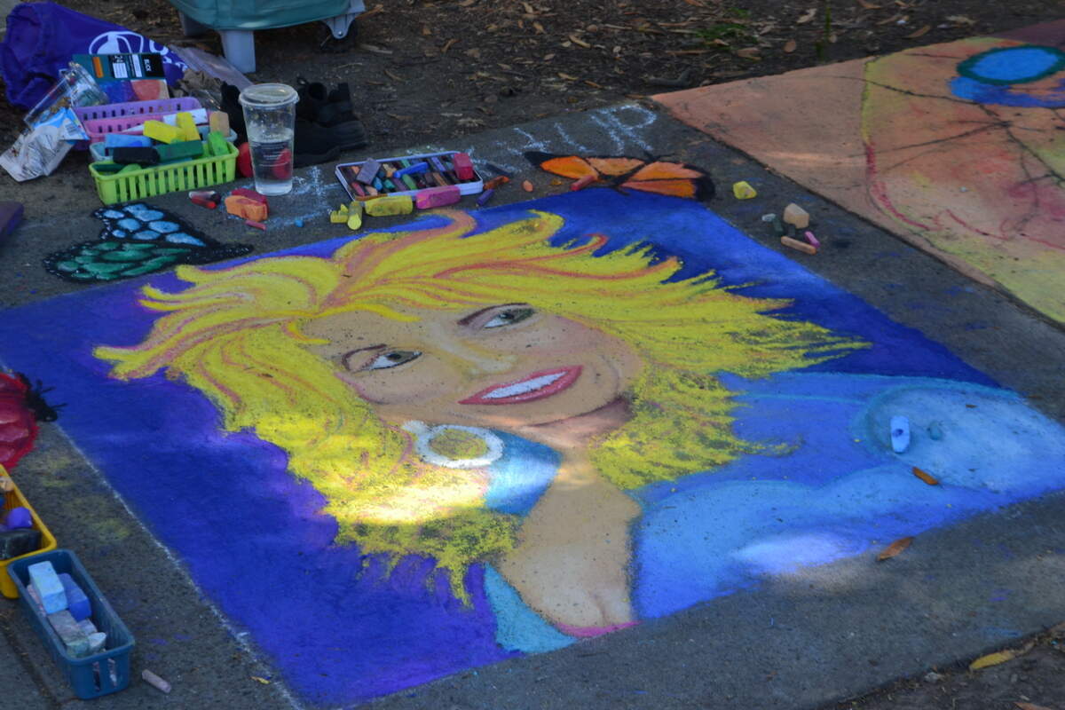 Tributes to Dolly Parton were among the murals taking form at the annual “Chalk It Up” chalk art and music festival Saturday at Fremont Park in Sacramento.