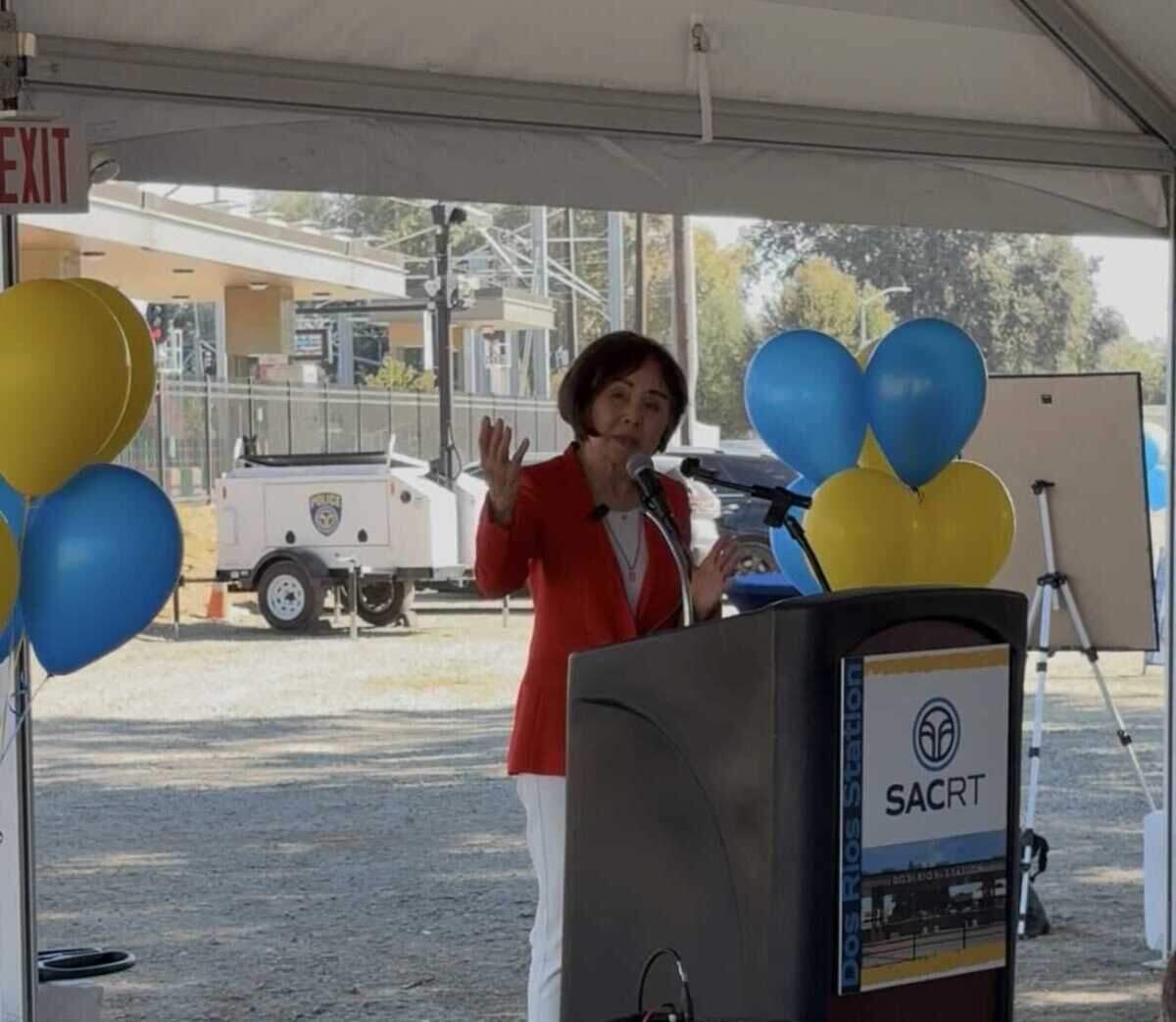 Sacramento Regional Transit and state, federal and local partners on Thursday celebrated the Dos Rios station, for which construction wrapped up last week. Rep. Doris Matsui, D-Sacramento, attended and spoke at the event.