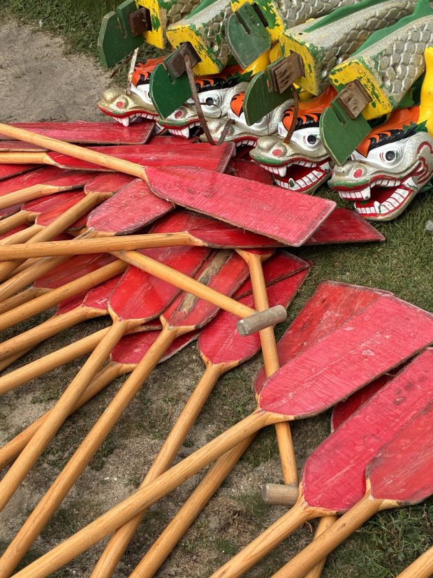 No sand pails and floats. Sunday's Dragon on the Lake Dragon Boat Races brought people, paddles and dragons to the shores of Lake Orion. (Gina Joseph, for The Oakland Press)