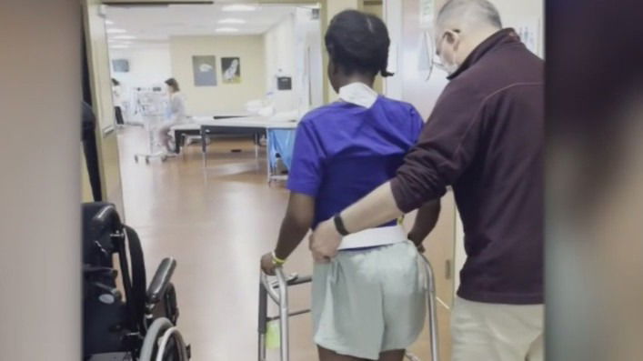 Woman severely injured by vehicle driven by young child in Oakland takes first steps in recovery – KION Central Coast