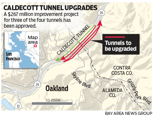 Locator map of the Caldecott Tunnel