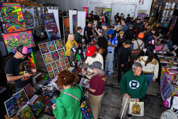 Comic book fans explore the many vendors booths during the fourth annual Cape & Cowl Con held at Faction Brewing in Alameda, Calif., on Sunday, Aug. 30, 2026. The event is hosted by Oakland's Cape & Cowl Comics with 150 vendors, authors and artist attending. (Jose Carlos Fajardo/Bay Area News Group)