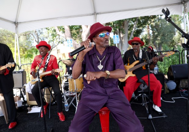 Fillmore Slim, 91, performs with the West Coast Blues Society band during the 23rd Annual Healthy Living Festival at the Oakland Zoo in Oakland, Calif., on Thursday, Sept. 24, 2026. (Jane Tyska/Bay Area News Group)