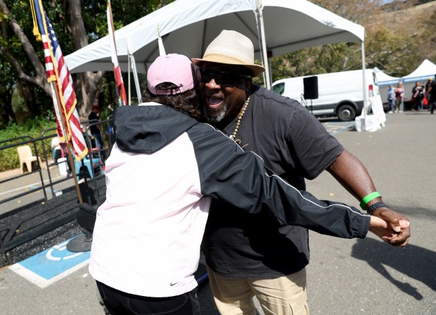 Lee Willams and Margie Ramos, originally of Chicago, dance to the West Coast Blues Society band as they play "Sweet Home Chicago" during the 23rd Annual Healthy Living Festival at the Oakland Zoo in Oakland, Calif., on Thursday, Sept. 24, 2026. The pair just met on the dance floor. (Jane Tyska/Bay Area News Group)