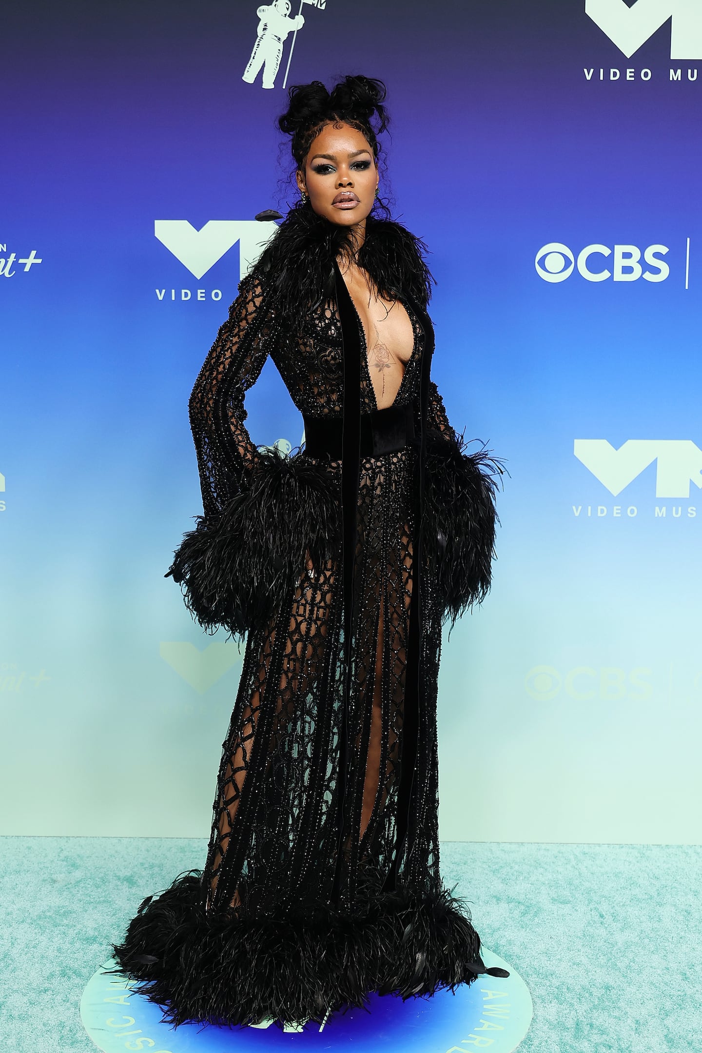 Teyana Taylor Campbell attended the MTV Video Music Awards at the Peacock Theater in Los Angeles on Sept. 27.