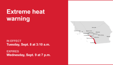 Extreme heat warning issued for Orange County Coast and San Diego County Coastal Areas until Wednesday evening – Orange County Register