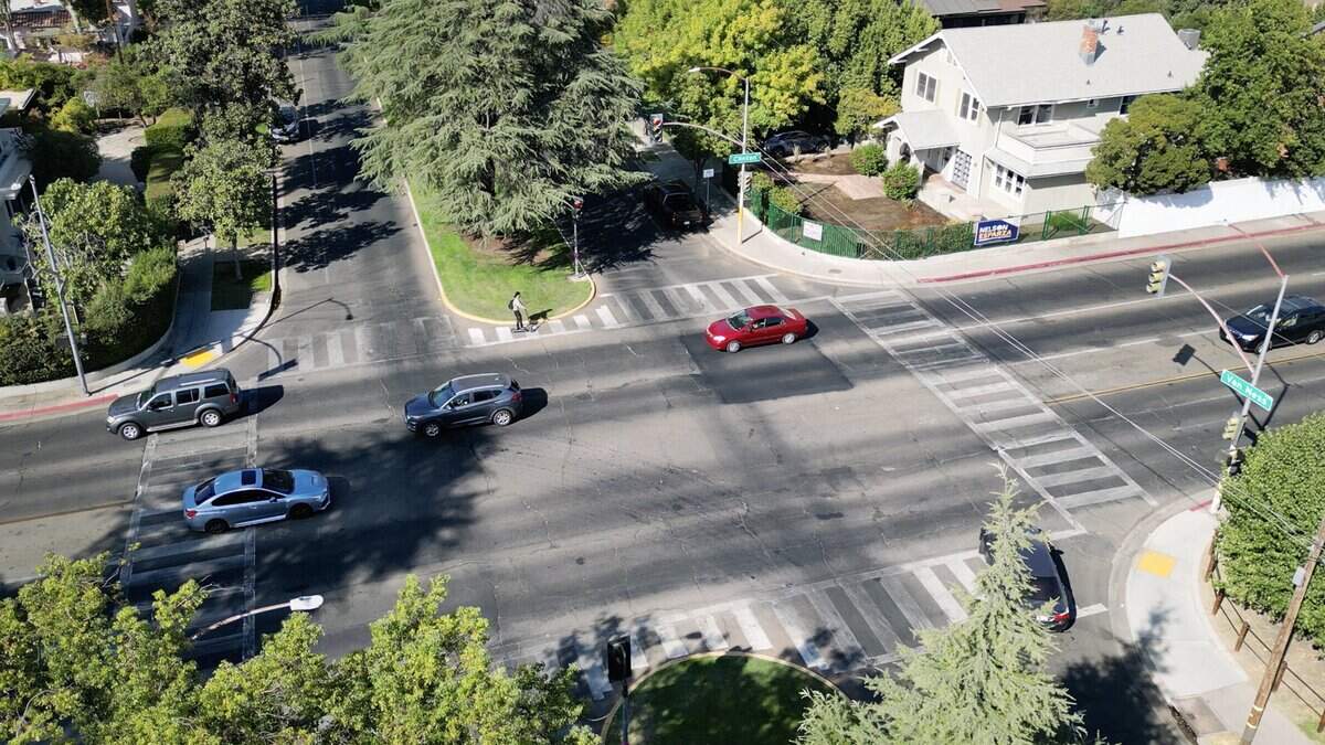 The intersection of Clinton Avenue and Van Ness Boulevard will be upgraded by the city including removal of existing sidewalk trees to clear visibility of the intersection and crosswalks