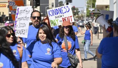SCCCD union members rally at college district’s Fresno HQ