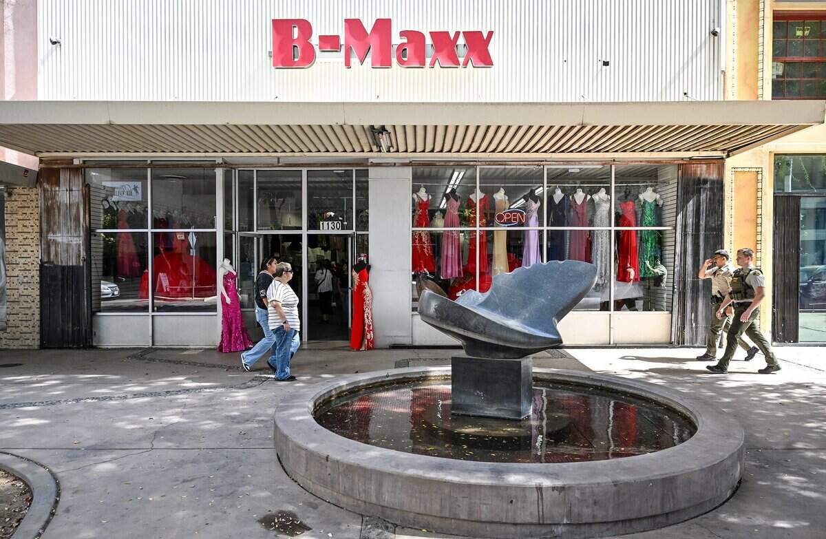 Pedestrians walk past B-Maxx on Fulton Street in downtown Fresno. Many buildings in the downtown area are available for sale or lease and a property owner says the market there is really good. But a lot of work is needed: more parking, more engagement between the city and businesses that could open locations in those spaces.