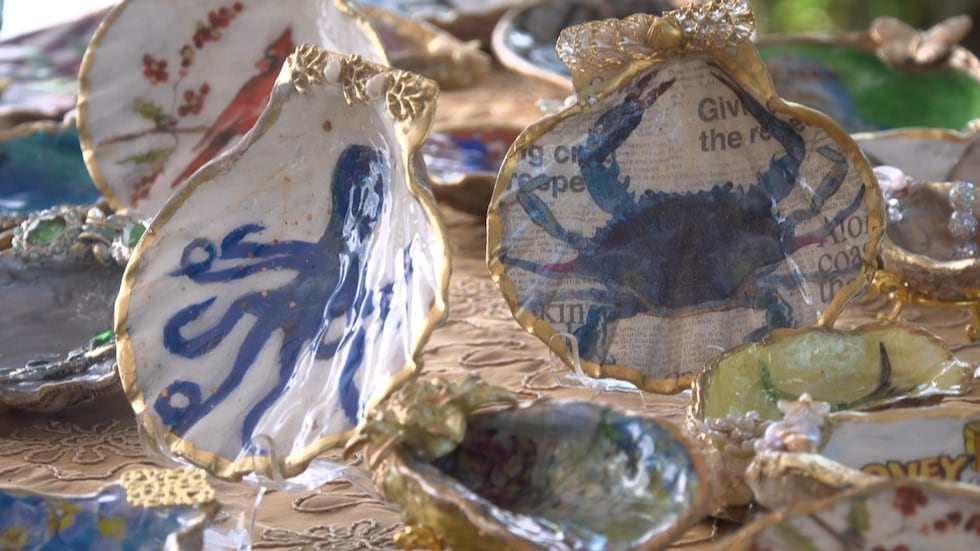 Kathy Yard, owner of Kathy's Keepsake Shells, turns coastal shells into one-of-a-kind...