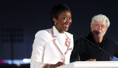 (L-R) Mellody Hobson and George Lucas speak onstage during the Special Preview at Lucas Museum of Narrative Art on September 03, 2026 in Los Angeles, California.