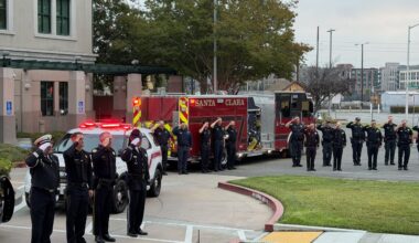 Santa Clara first responders gathered at police headquarters on 9/11 for a memorial and to honor the first responders who answered the call.