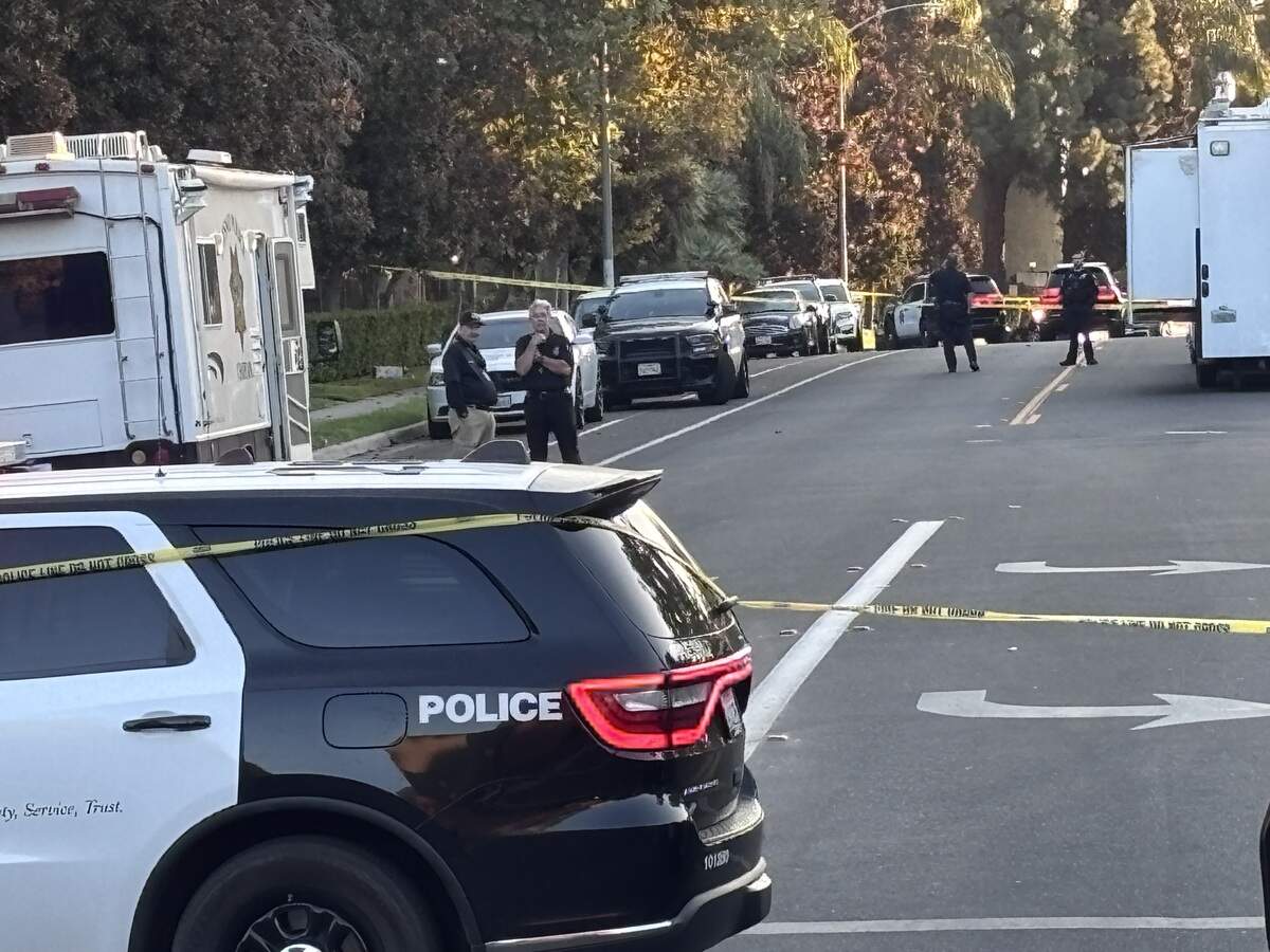 Police blocked off Huntington Boulevard and R Street in Fresno, California on Tuesday, Sept. 1, 2026.