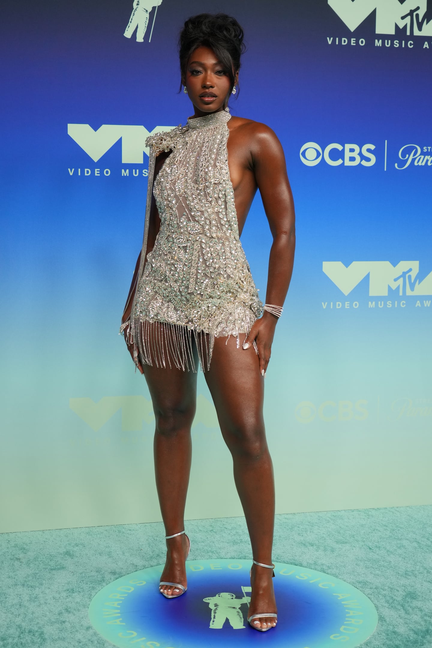 Aniya Harvey arrived at the MTV Video Music Awards on Sunday at the Peacock Theater in Los Angeles.