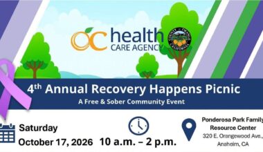 OC Health Care Agency to host Recovery Happens Picnic in Anaheim on Oct. 17