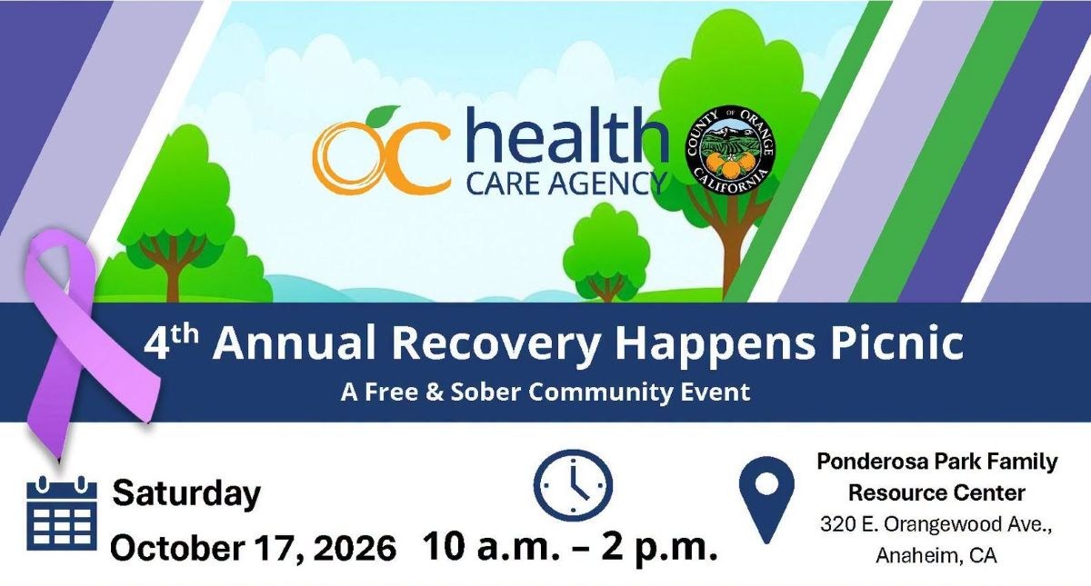 OC Health Care Agency to host Recovery Happens Picnic in Anaheim on Oct. 17