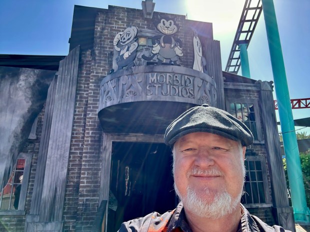 Knott's Scary Farm creative designer Daniel Miller at the Inked haunted maze in Knott's Berry Farm. (Photo by Brady MacDonald, Orange County Register/SCNG)