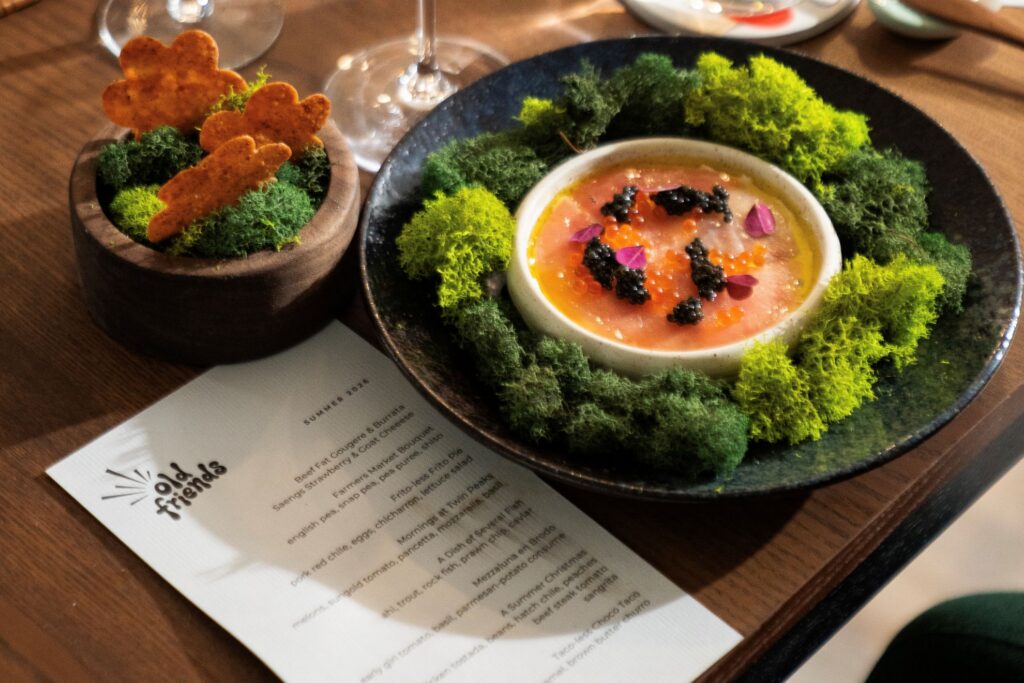 Menu and dish