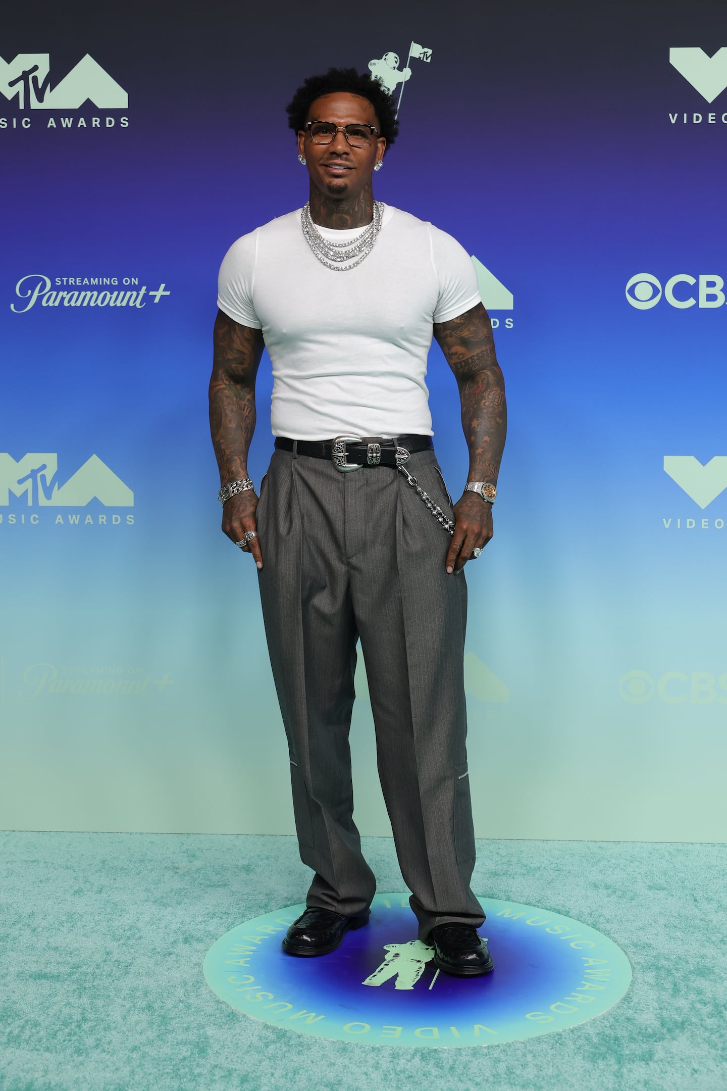 Moneybagg Yo attended the MTV Video Music Awards at the Peacock Theater in Los Angeles on Sept. 27.