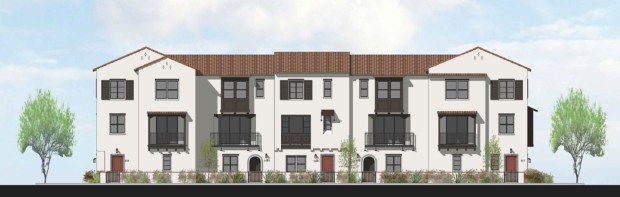 An artist rendering of KB Home's plan for the townhome development it wants to build in Rancho Bernardo. (Courtesy of KB Home)