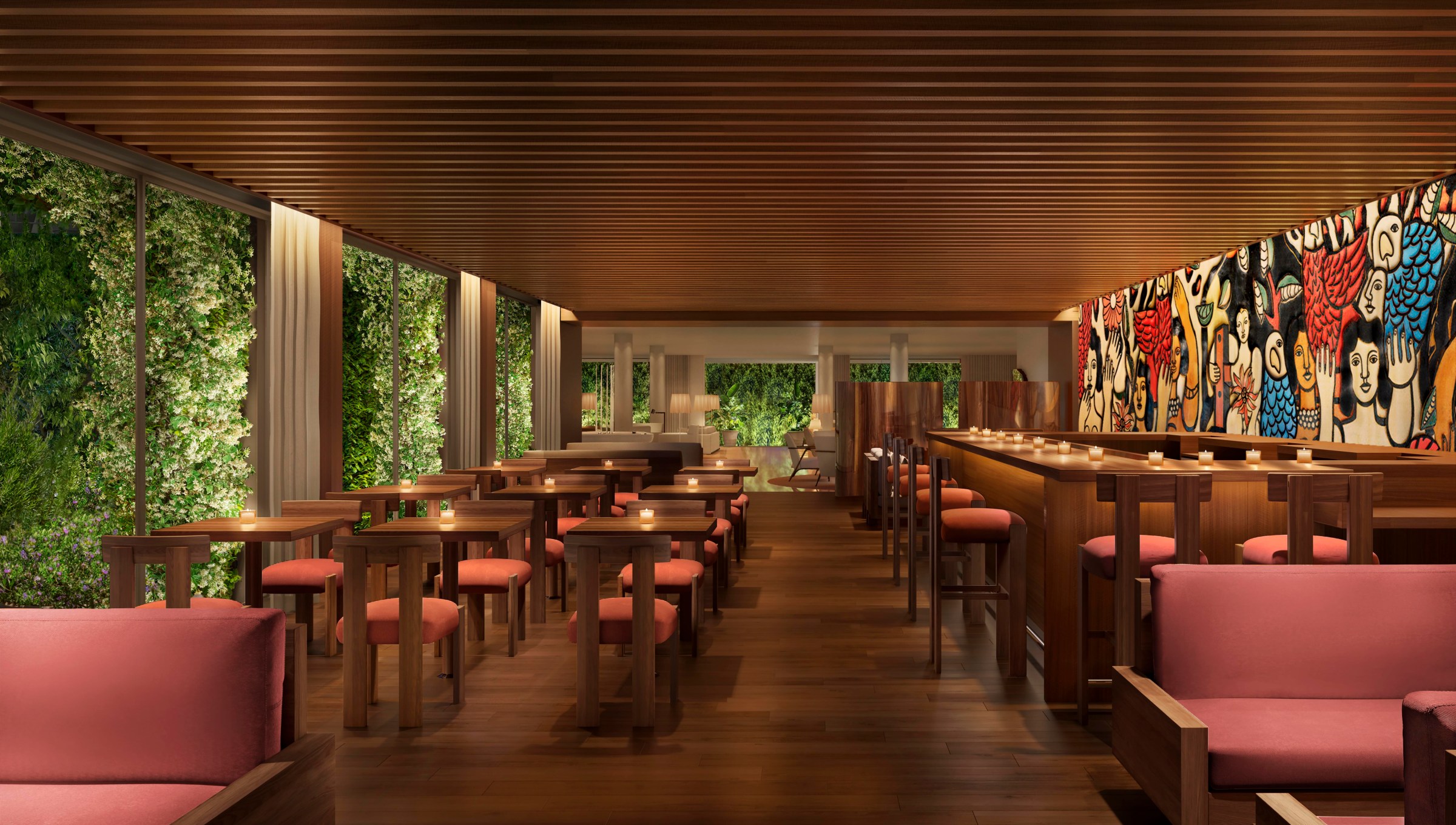 Pool Bar, an interior bar, at Public West Hollywood.