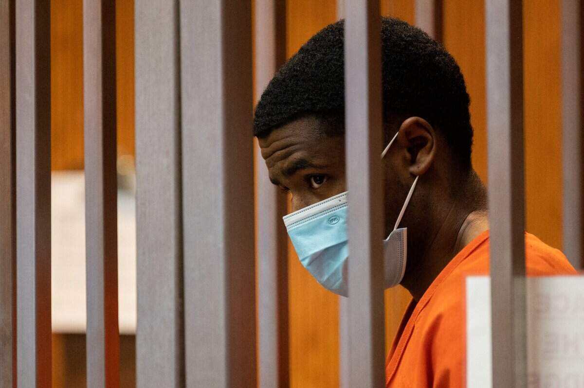 Demetrius Carl Davis at his arraignment on April 28, 2022, in Sacramento Superior Court. On Friday Aug. 28, 2026, he was convicted of using social media to lure children into performing sexual acts in an investigation that identified more than 80 victims throughout the United States.