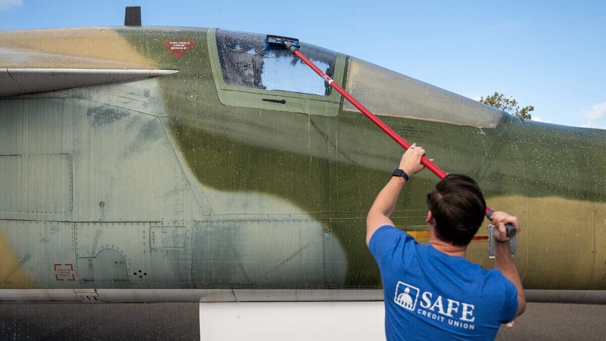 See how Aerospace Museum of California’s planes get cleaned