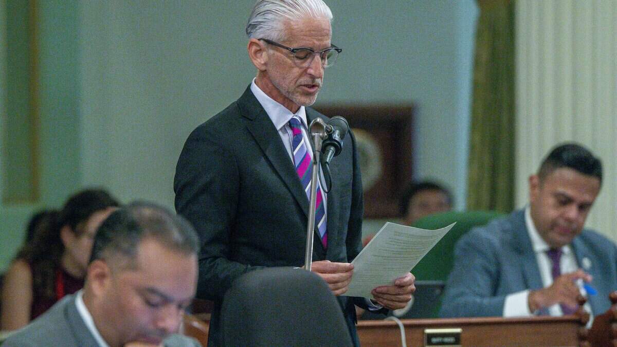 Assemblymember Josh Lowenthal, D-Long Beach, speaks during the last day of the legislative session at California Capitol on Monday, Aug. 31, 2026.
