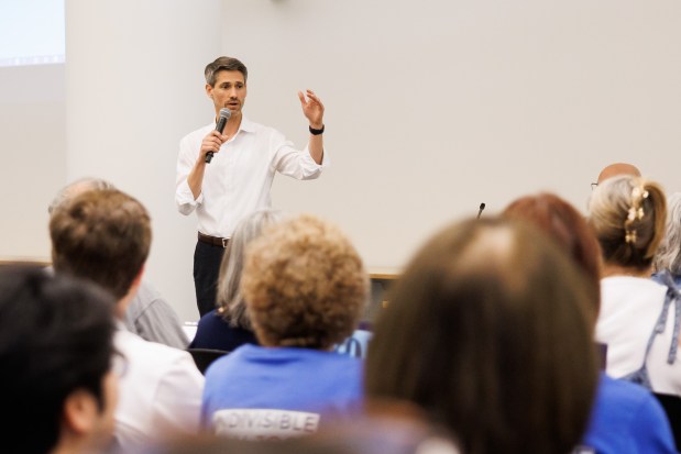 San Jose Mayor Matt Mahan speaks during a "Community Listening Session: Data Center and Large Energy Projects Uniform Standards" on Aug. 19, 2026, at City Hall in San Jose, Calif. (Dai Sugano/Bay Area News Group)