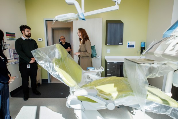 Santa Clara County Supervisor Susan Ellenberg, center, tours inside the new Valley Health Center San Jose-Campbell after a ribbon-cutting ceremony on Sept. 22, 2026, in San Jose, Calif. (Dai Sugano/Bay Area News Group)