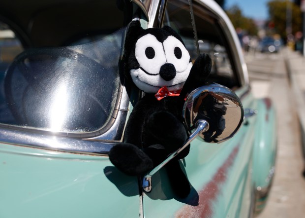 A Felix the Cat stuffed animal on display at the fourth annual San Jose Lowrider Day along East Santa Clara Street in front of San José City Hall in downtown San José, Calif., on Sunday, Sept. 6, 2026. (Nhat V. Meyer/Bay Area News Group)