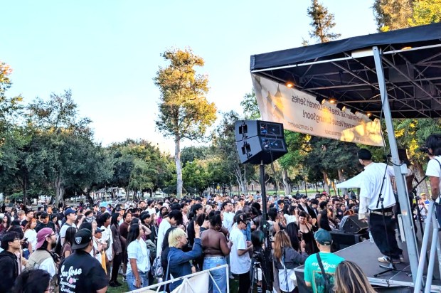 A large audience gathered at St. James Park in downtown San Jose on Sunday, Sept. 6, 2026, to see the Peach Tree Rascals perform in the final concert of the Levitt Pavilion San Jose season. (Photo by Chris Cox/Levitt San Jose)