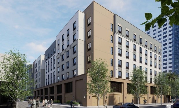 Seven-story affordable housing development at 143 South Third Street in downtown San Jose, concept. (AO)