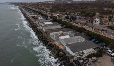 Oceanfront homes sit along the coastline near North Beach in San Clemente, Calif., on Sept. 18.