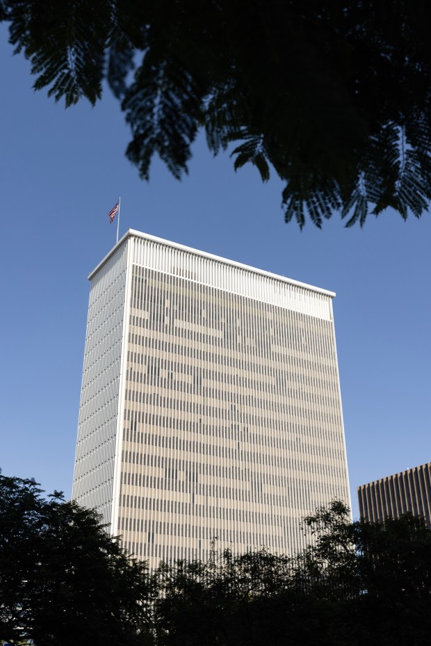 101 Ash Street in downtown San Diego on June 9, 2026. (Luke Johnson / The San Diego Union-Tribune)