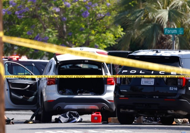 The vehicle of the suspects in the shooting at the Islamic Center of San Diego