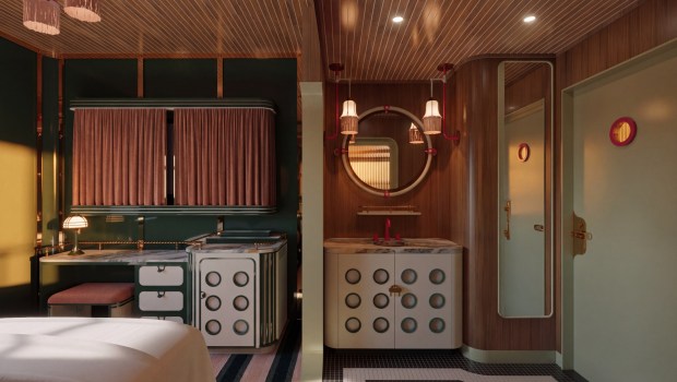 The renovated rooms in the future Dreamboat hotel in Little Italy are meant to mimic the decor of a train or cruise ship cabin where the furniture is immobile and built into the environment. (CH Projects)