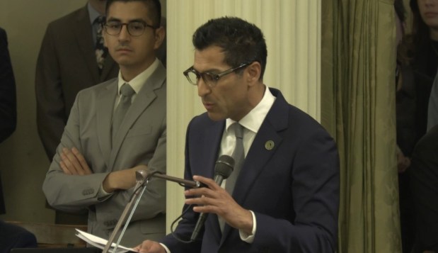 California Assembly Speaker Robert Rivas, D-Hollister, announces that Senate Bill 492 will not receive a vote on Tuesday, Sept. 1, 2026. The controversial bill dealing with wildfire liability was pulled in the final moments of this year's legislative session in Sacramento. (From California Assembly videostream)