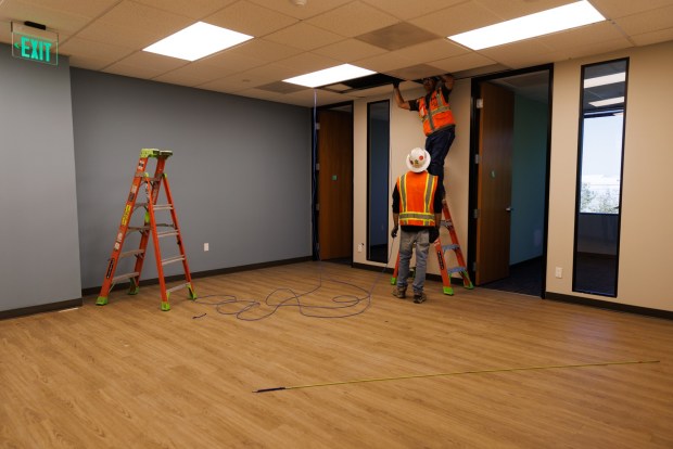 San Diego, California - Workers inside the TAY client lounge inside the new facility for Your Safe Place, a family justice center, in Kearny Mesa on Wednesday, Sept. 2, 2026.(Kristian Carreon / The San Diego Union-Tribune)
