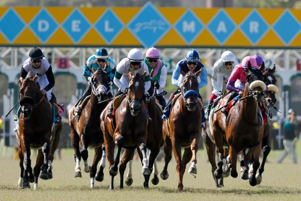Horses break from the starting gate during the sixth race of Opening Day at the Del Mar Racetrack on Friday, July 17, 2026, in Del Mar. (Photo by Meg McLaughlin, The San Diego Union-Tribune/SCNG)
