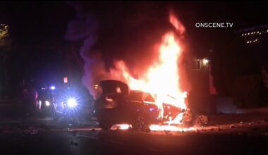 Stolen car pursuit ends in fiery crash in Lakewood – NBC Los Angeles