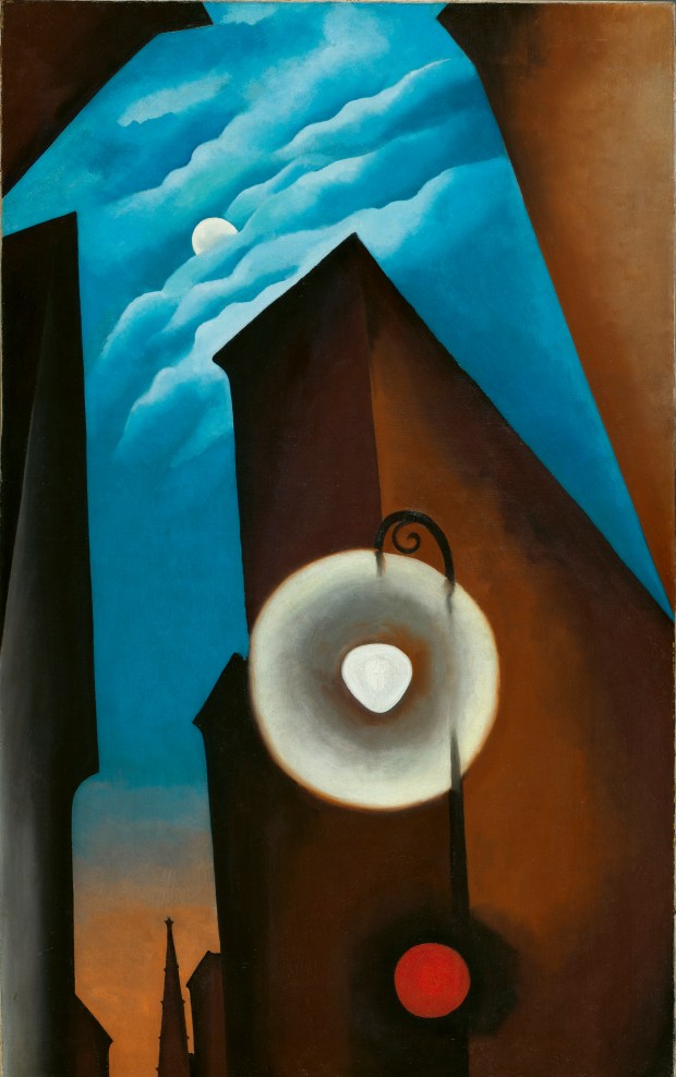 Georgia O'Keeffe, New York Street with Moon, 1925. Carmen Thyssen Collection, Madrid (Photo courtesy of The Georgia O'Keeffe Foundation/Artists Rights Society)