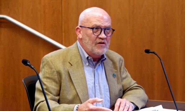 Michael Miiller, director of governmental relations for the California Association of Winegrape Growers, speaks to a panel in a screenshot of a hearing held Sept. 3 at University of California, Davis in Davis, California. (Screenshot - California Senate Select Committee on California's Wine Industry)