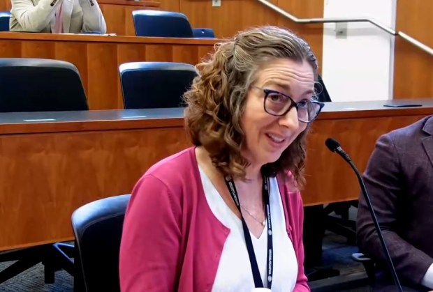Tracy Cleveland, Napa County's Agricultural Commissioner and sealer of Weights and Measures, speaks to a panel in a screenshot of a hearing held Sept. 3 at University of California, Davis in Davis, California. (Screenshot - California Senate Select Committee on California's Wine Industry)