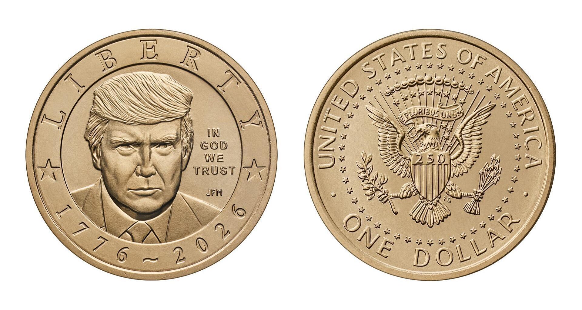 Heads or tails? $1 coin with Trump's face, gold finish to go on sale