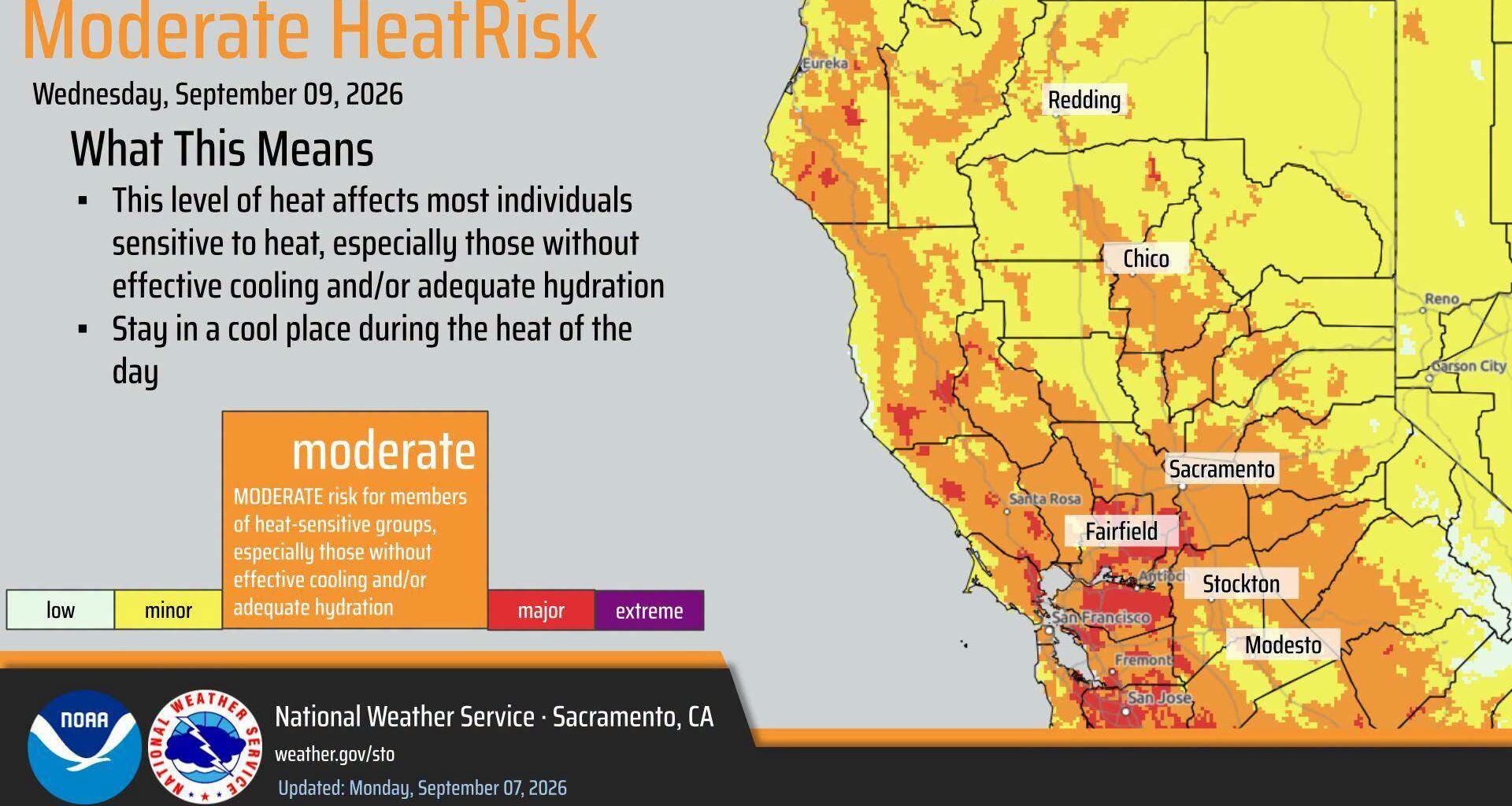 Heat advisory issued for Solano County, Sacramento Valley – The Vacaville Reporter