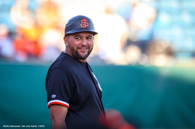 Ydwin Villegas has led the San Jose Giants tothe playoffs in each of his first two seasons as the team's manager. SHELLY VALENZUELA/SAN JOSE GIANTS