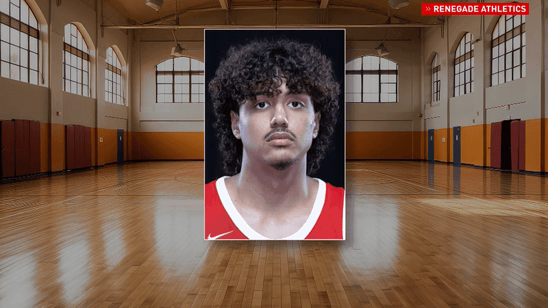 Pictured is Gustavo Chavez, a former Bakerfield College basketball player, who is accused in a domestic violence incident from December 2025. (Renegade Athletics)