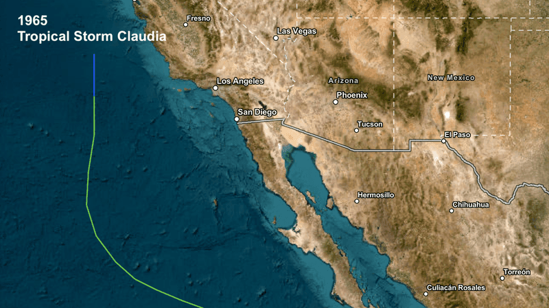 Tropical Storm Claudia in 1965.