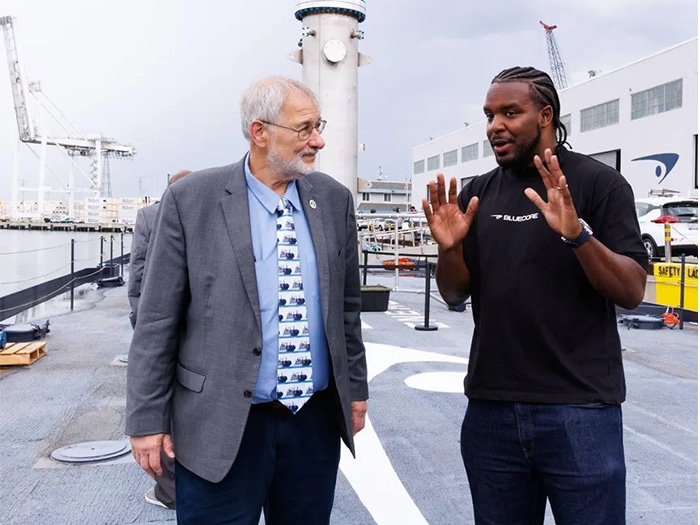 L to R: U.S. Maritime Administrator Capt. Stephen M. Carmel with Bluecore Energy founder and CEO Kofi Asante. [Photo: Bluecore Energy]